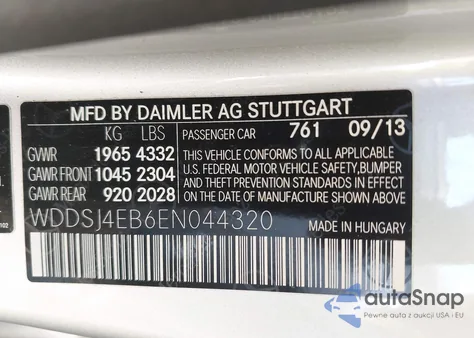 2014 Mercedes-Benz Cla 250 из США, поврежденный, VIN WDDSJ4EB6EN044320